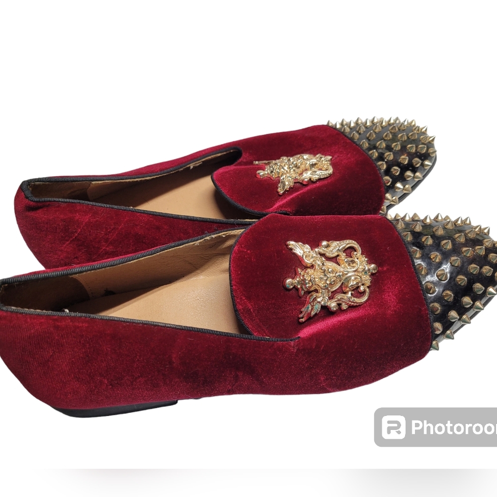 Meijiana Red Velvet Loafers 12